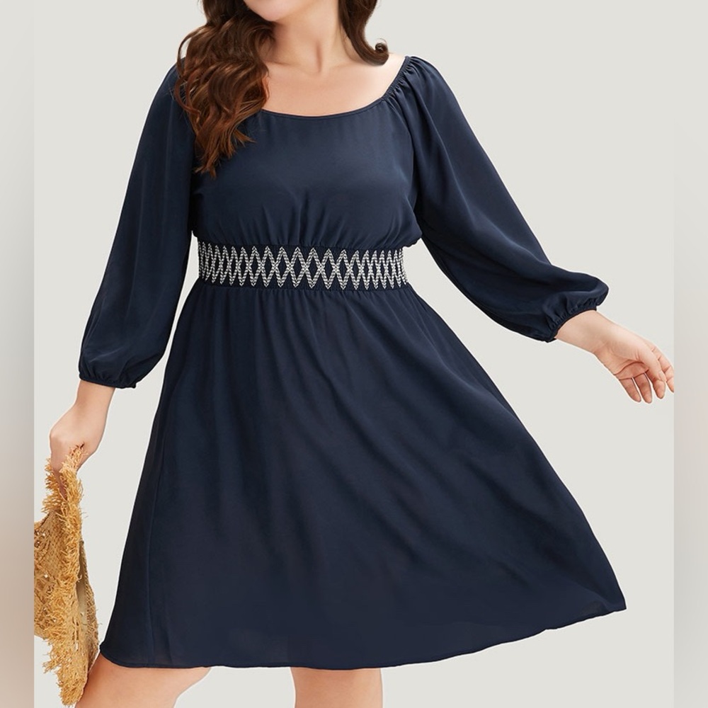 BloomChic Navy Blue Midi Dress